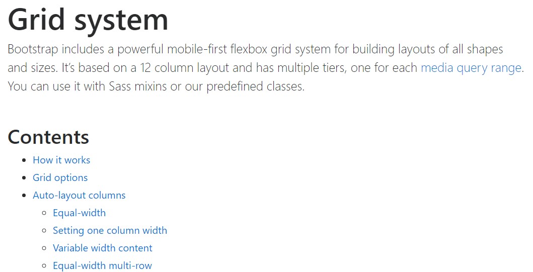 Bootstrap grid  authoritative  documents